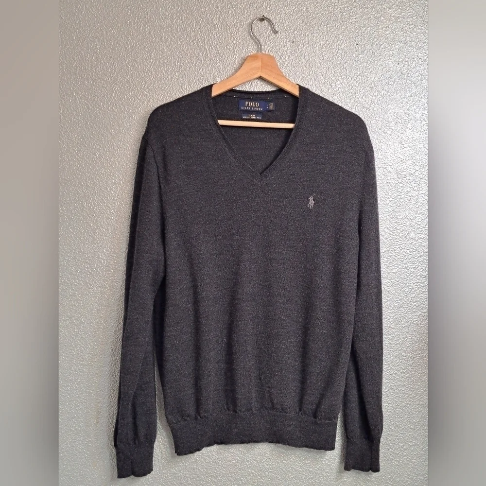 Polo By Ralph Lauren  Wool/Linen V-Neck Sweater    Size L